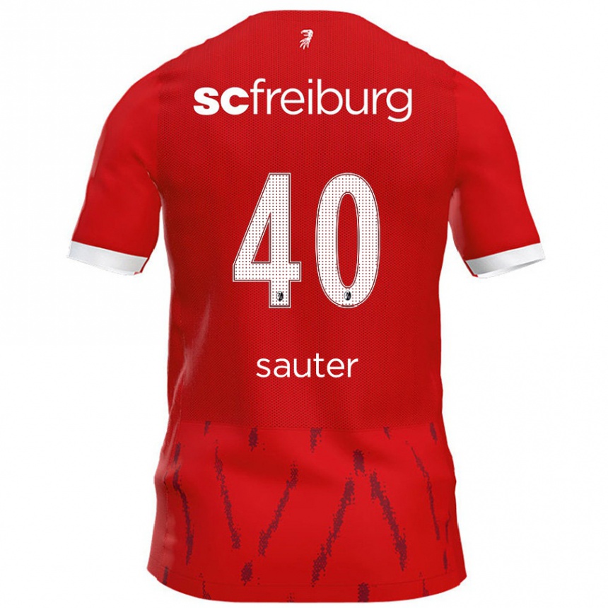 Enfant Football Maillot Niklas Sauter #40 Rouge Tenues Domicile 2024/25