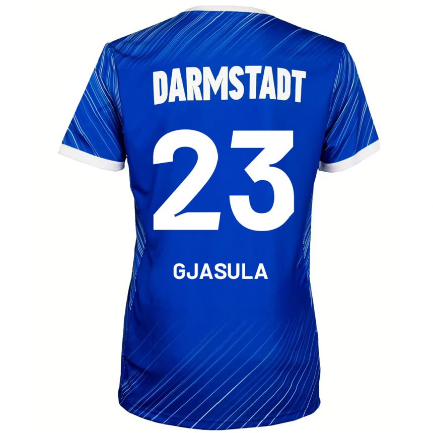 Enfant Football Maillot Klaus Gjasula #23 Bleu Blanc Tenues Domicile 2024/25