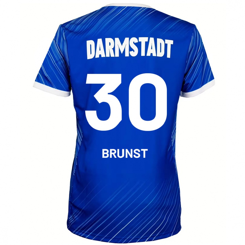 Enfant Football Maillot Alexander Brunst #30 Bleu Blanc Tenues Domicile 2024/25