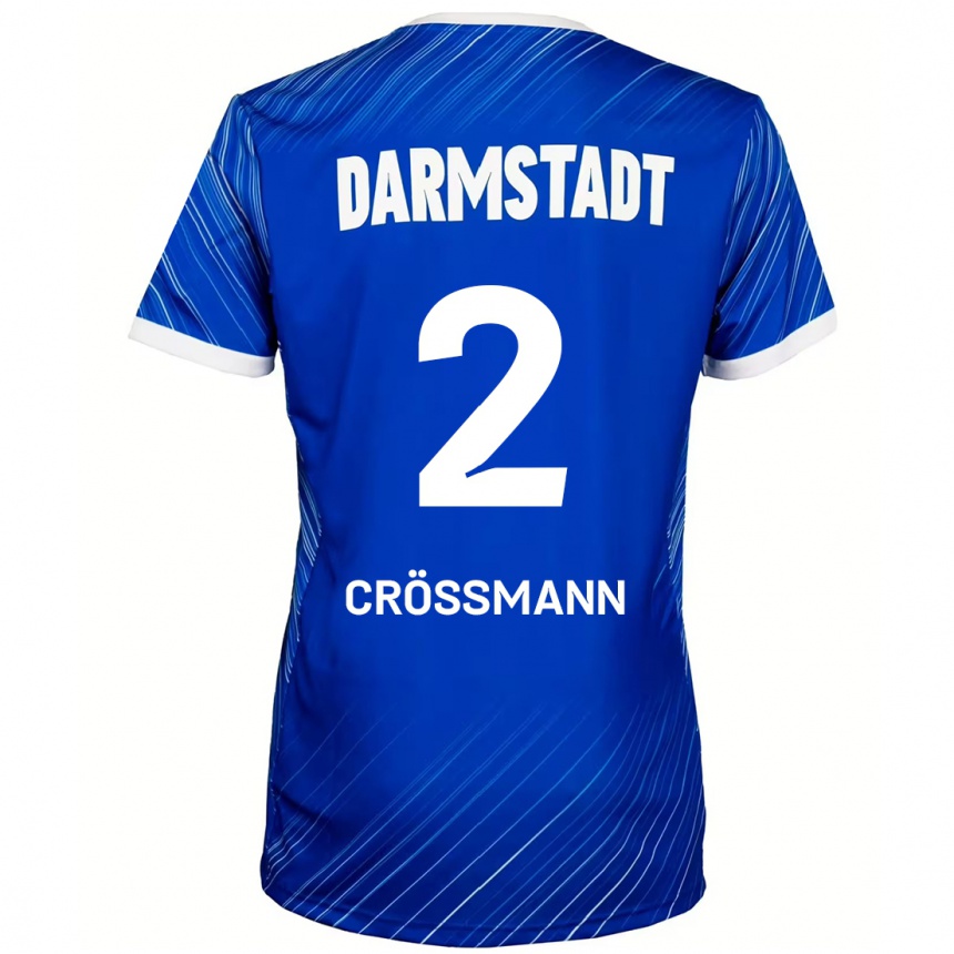 Enfant Football Maillot Elias Crößmann #2 Bleu Blanc Tenues Domicile 2024/25