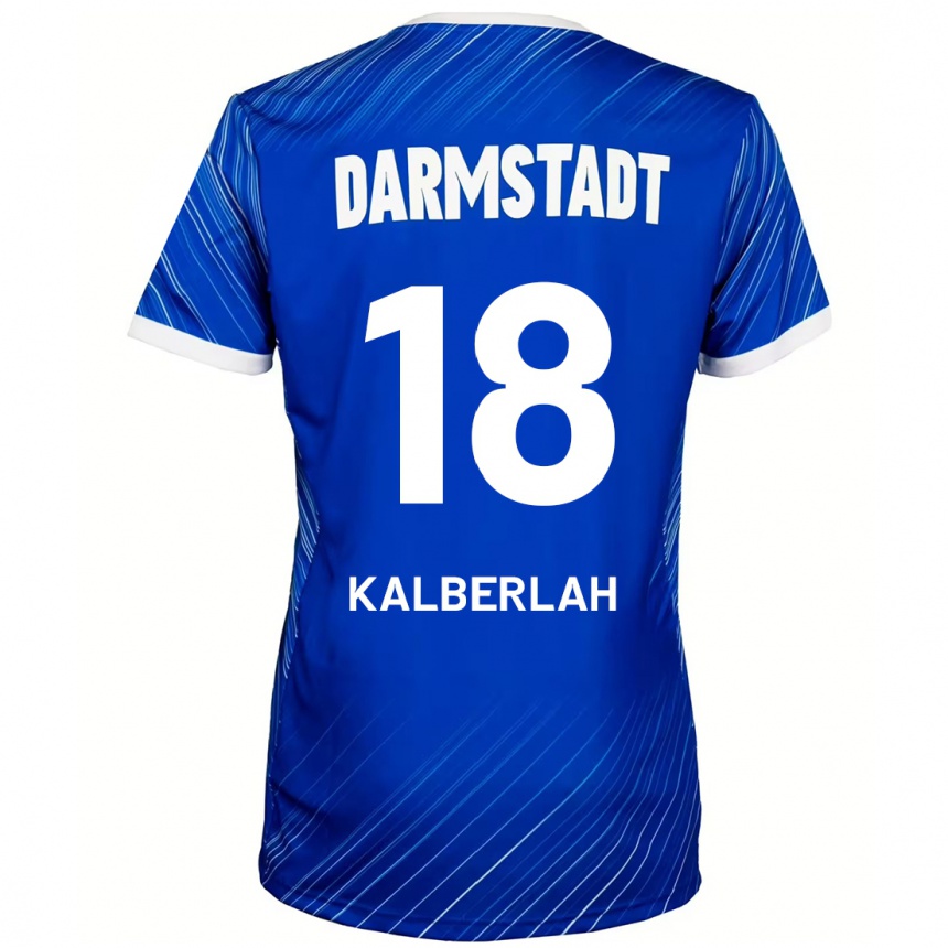 Enfant Football Maillot Simon Kalberlah #18 Bleu Blanc Tenues Domicile 2024/25