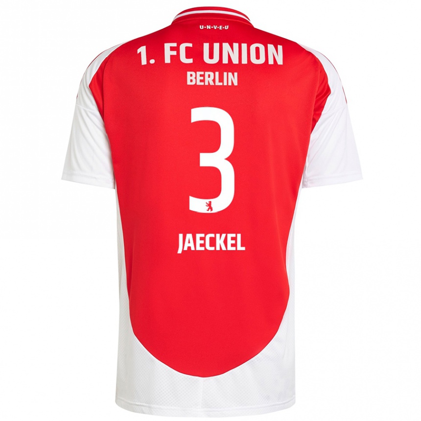 Enfant Football Maillot Paul Jaeckel #3 Rouge Blanc Tenues Domicile 2024/25