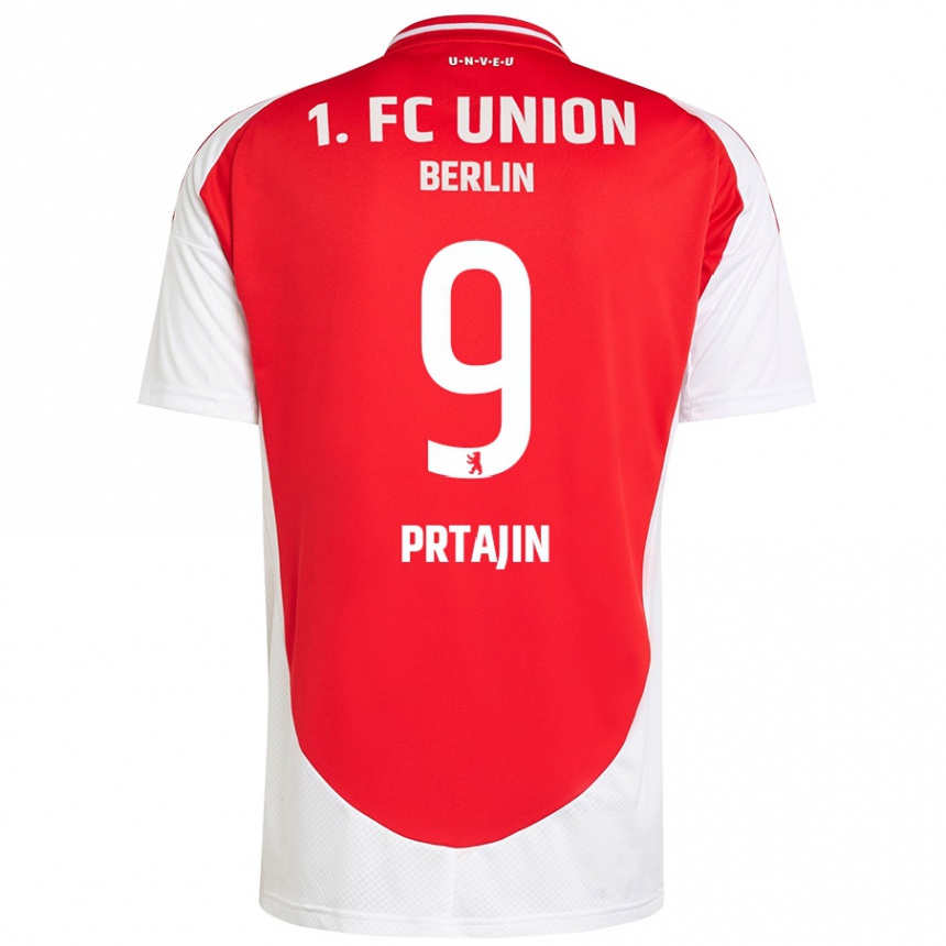 Enfant Football Maillot Ivan Prtajin #9 Rouge Blanc Tenues Domicile 2024/25