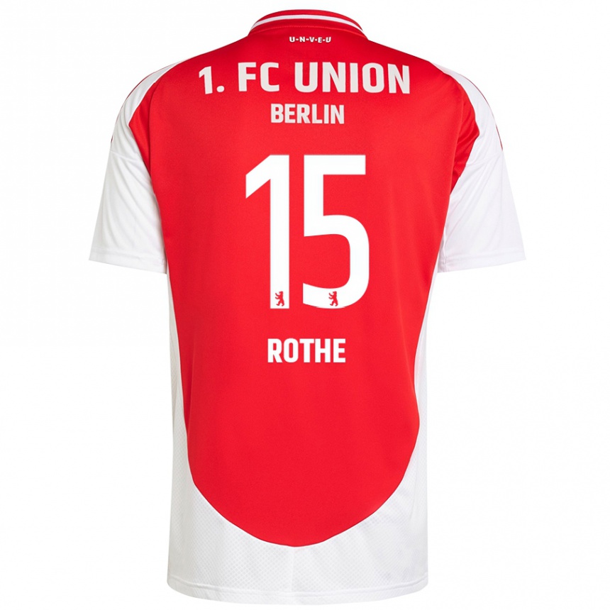 Enfant Football Maillot Tom Rothe #15 Rouge Blanc Tenues Domicile 2024/25