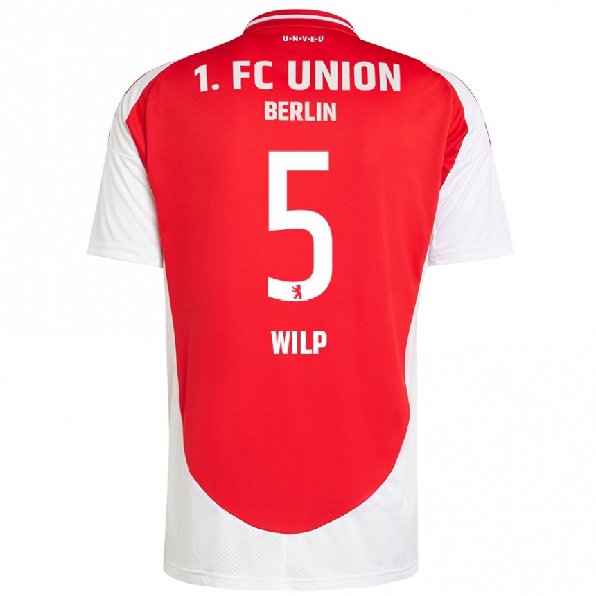 Enfant Football Maillot Bennett Wilp #5 Rouge Blanc Tenues Domicile 2024/25