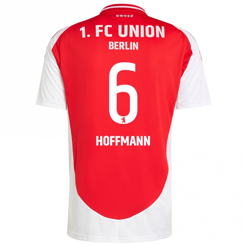 Enfant Football Maillot Finn Hoffmann #6 Rouge Blanc Tenues Domicile 2024/25