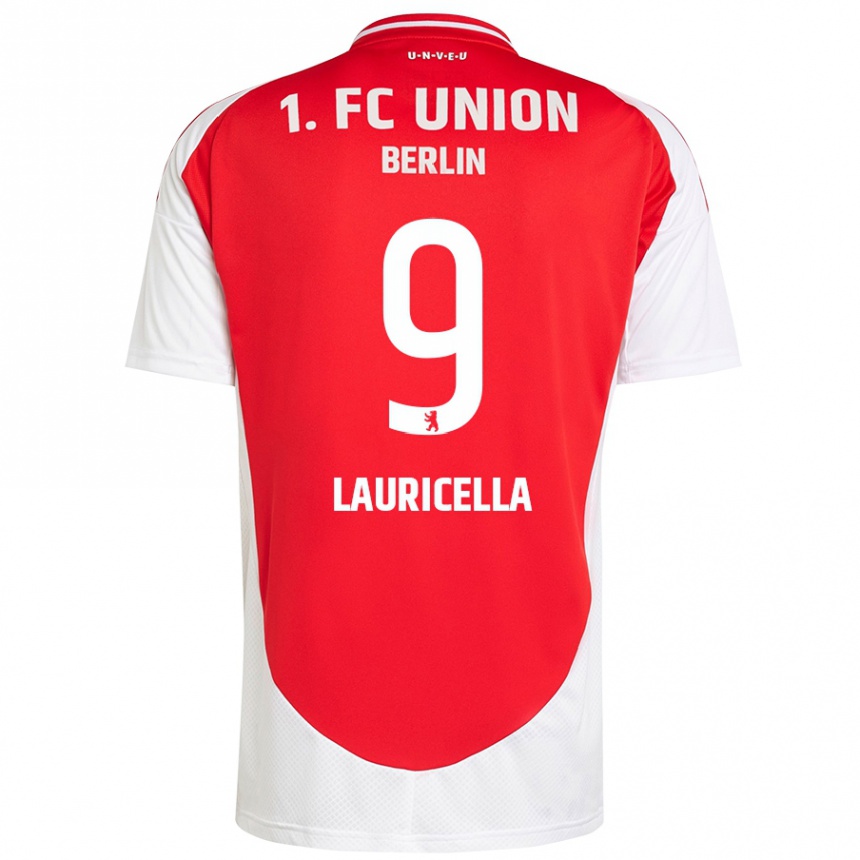 Enfant Football Maillot Guiseppe Lauricella #9 Rouge Blanc Tenues Domicile 2024/25