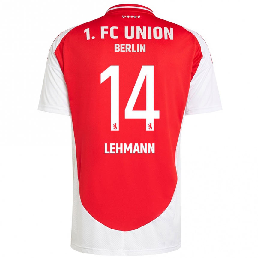 Enfant Football Maillot Noah Lehmann #14 Rouge Blanc Tenues Domicile 2024/25