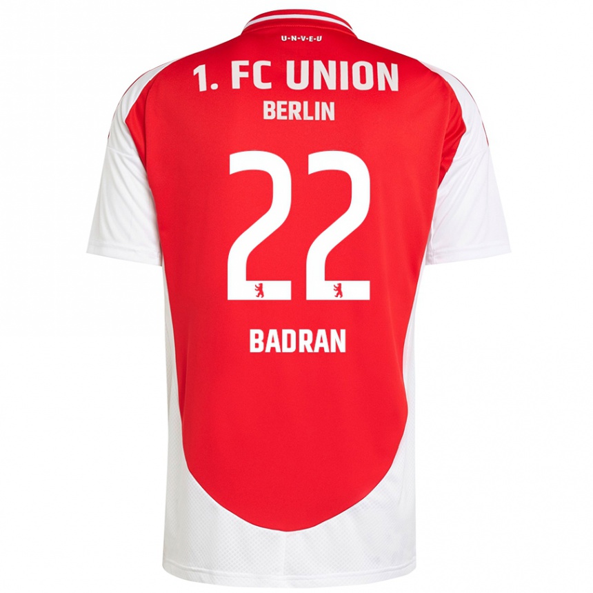 Enfant Football Maillot Ahmad Badran #22 Rouge Blanc Tenues Domicile 2024/25