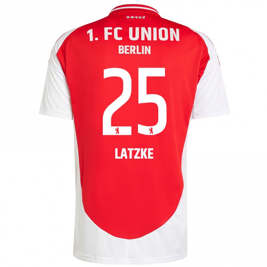 Enfant Football Maillot Jannes Latzke #25 Rouge Blanc Tenues Domicile 2024/25