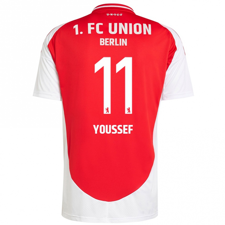 Enfant Football Maillot Nour Youssef #11 Rouge Blanc Tenues Domicile 2024/25