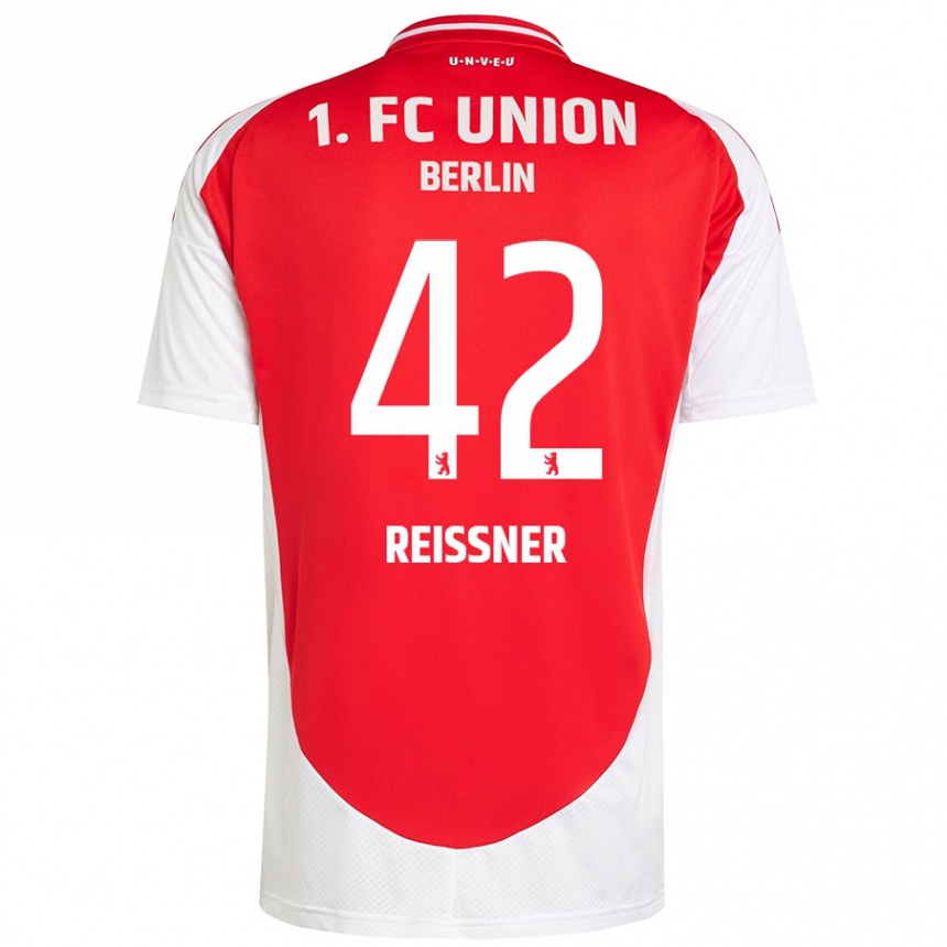 Enfant Football Maillot Naika Reissner #42 Rouge Blanc Tenues Domicile 2024/25