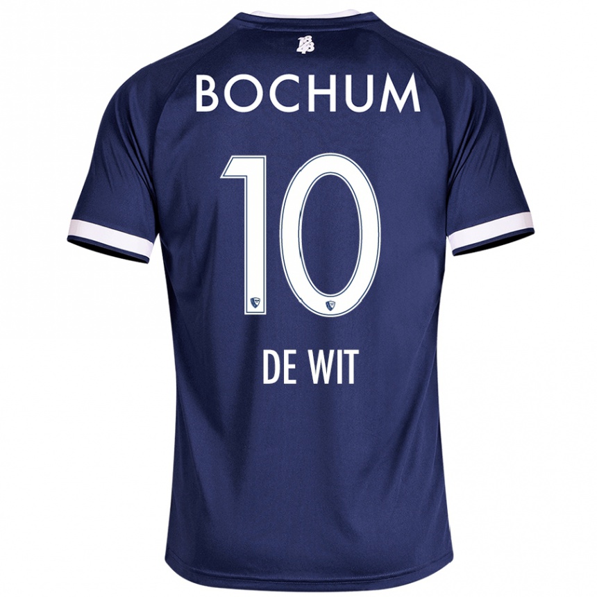 Enfant Football Maillot Dani De Wit #10 Bleu Foncé Tenues Domicile 2024/25