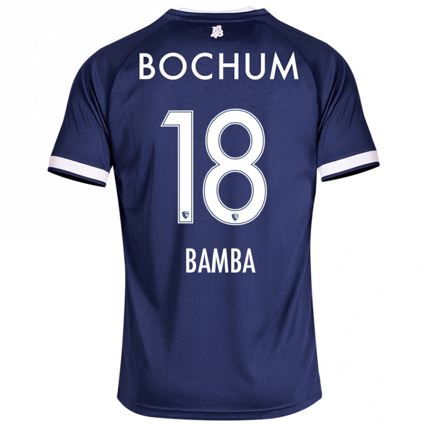 Enfant Football Maillot Samuel Bamba #18 Bleu Foncé Tenues Domicile 2024/25