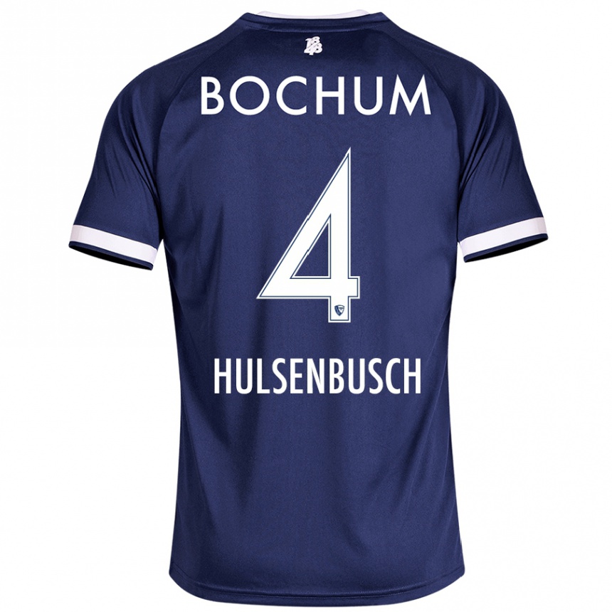 Enfant Football Maillot Daniel Hülsenbusch #4 Bleu Foncé Tenues Domicile 2024/25