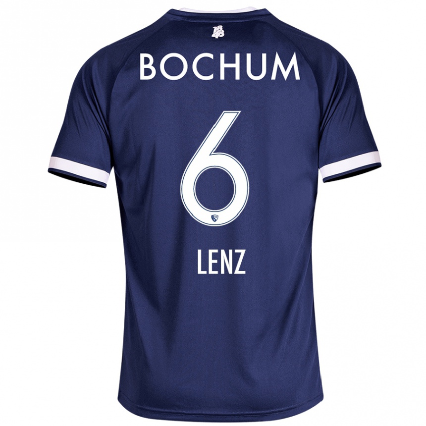 Enfant Football Maillot Cajetan Lenz #6 Bleu Foncé Tenues Domicile 2024/25