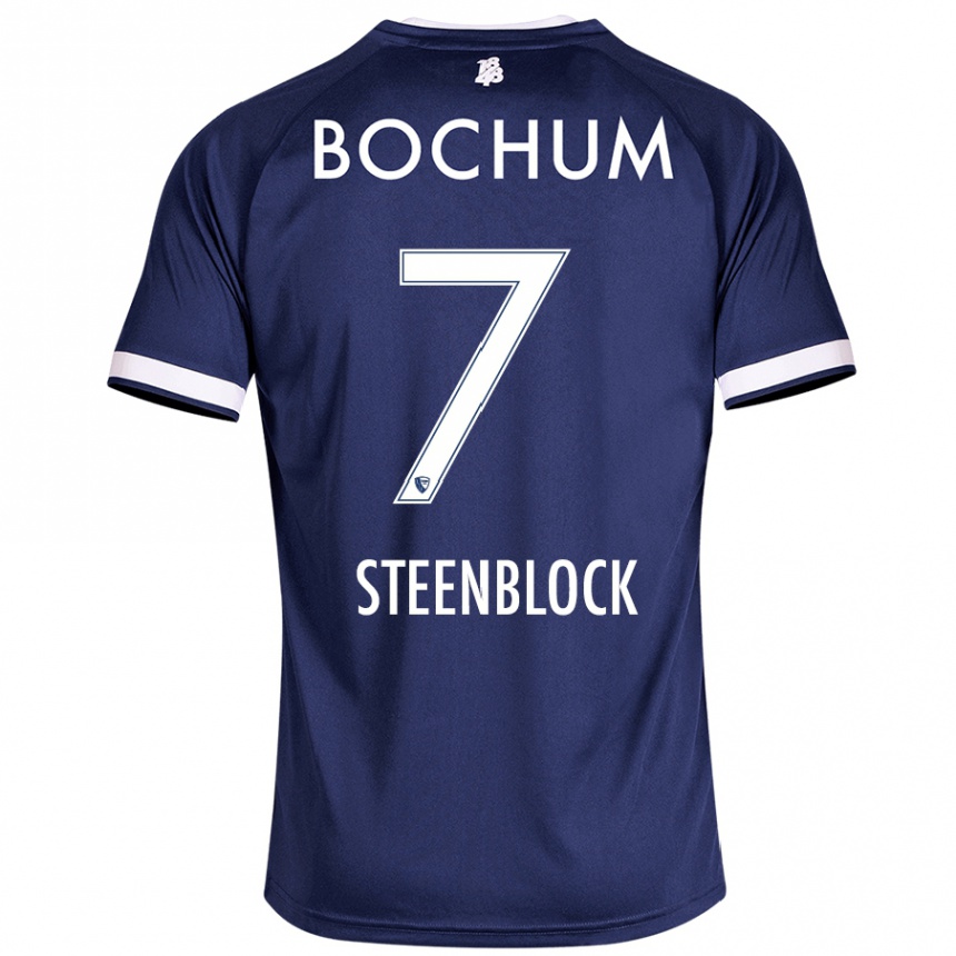 Enfant Football Maillot Jannis Steenblock #7 Bleu Foncé Tenues Domicile 2024/25