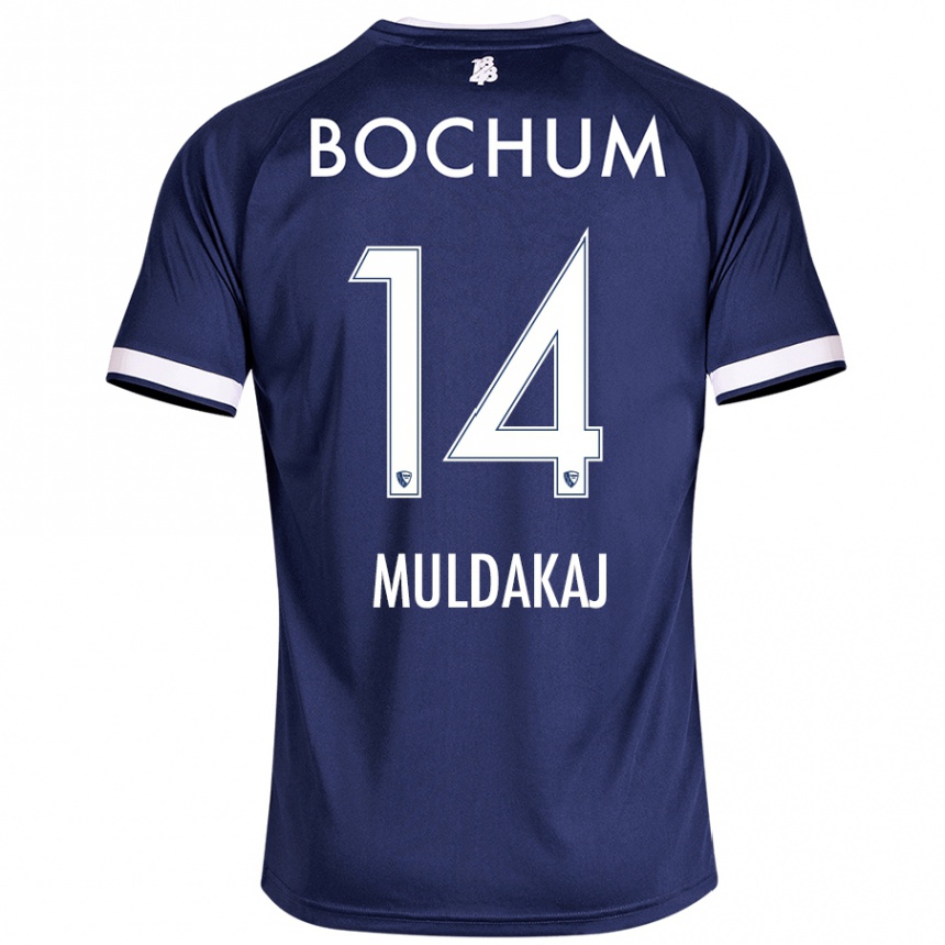 Enfant Football Maillot Ardit Muldakaj #14 Bleu Foncé Tenues Domicile 2024/25