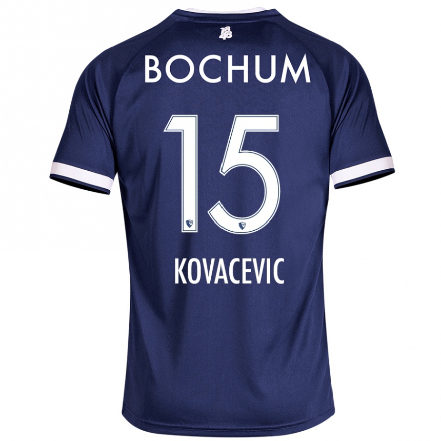 Enfant Football Maillot Elhan Kovacevic #15 Bleu Foncé Tenues Domicile 2024/25