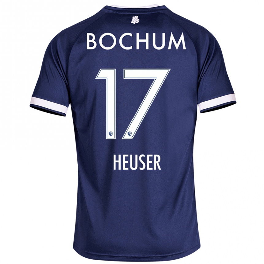 Enfant Football Maillot Ben Heuser #17 Bleu Foncé Tenues Domicile 2024/25