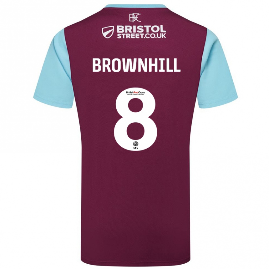 Enfant Football Maillot Josh Brownhill #8 Bordeaux Bleu Ciel Tenues Domicile 2024/25