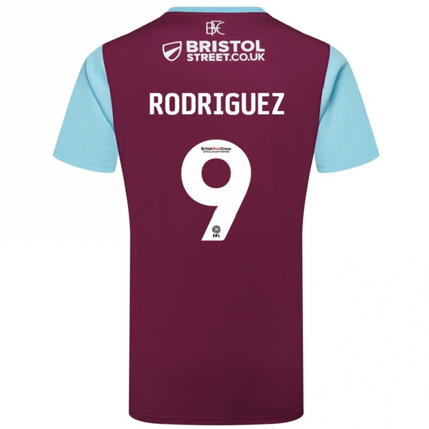 Enfant Football Maillot Jay Rodríguez #9 Bordeaux Bleu Ciel Tenues Domicile 2024/25