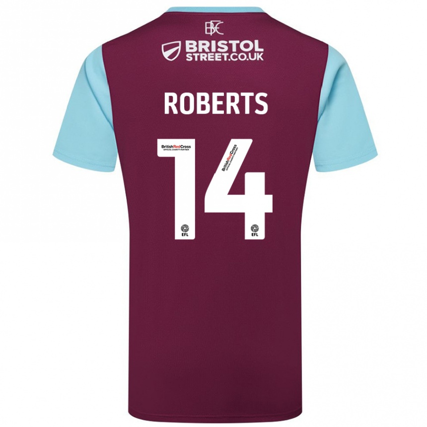 Enfant Football Maillot Connor Roberts #14 Bordeaux Bleu Ciel Tenues Domicile 2024/25