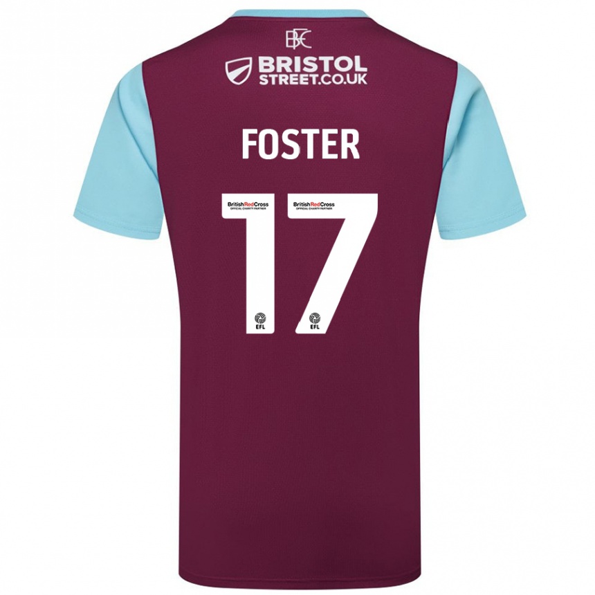 Enfant Football Maillot Lyle Foster #17 Bordeaux Bleu Ciel Tenues Domicile 2024/25