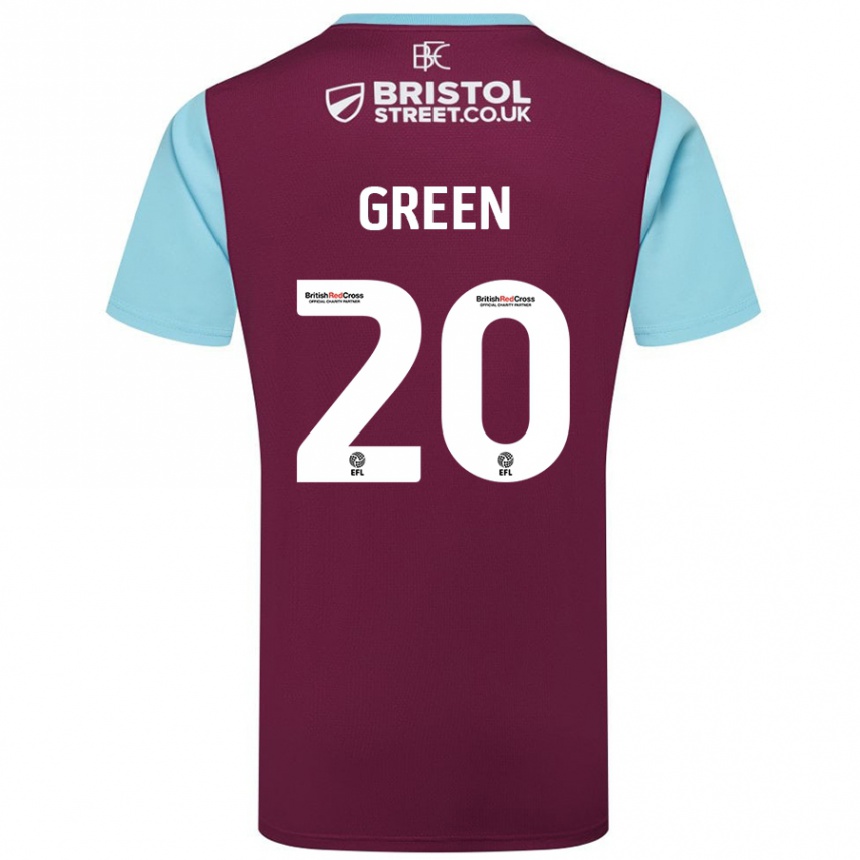 Enfant Football Maillot Etienne Green #20 Bordeaux Bleu Ciel Tenues Domicile 2024/25