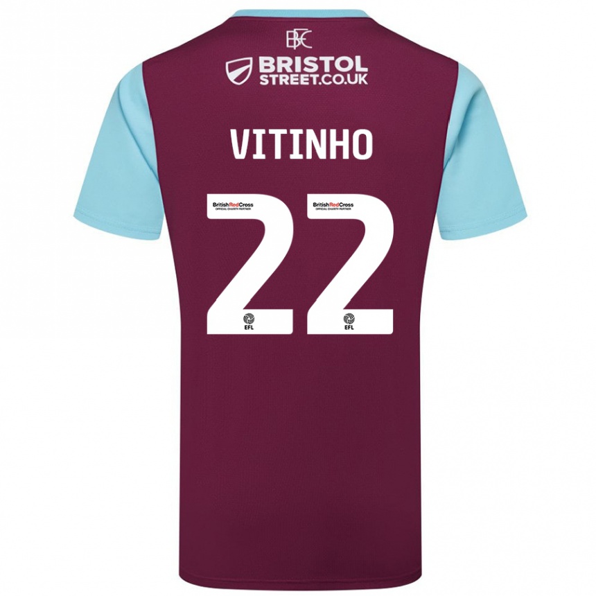 Enfant Football Maillot Vitinho #22 Bordeaux Bleu Ciel Tenues Domicile 2024/25