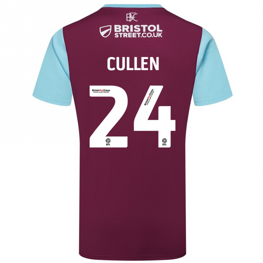 Enfant Football Maillot Josh Cullen #24 Bordeaux Bleu Ciel Tenues Domicile 2024/25