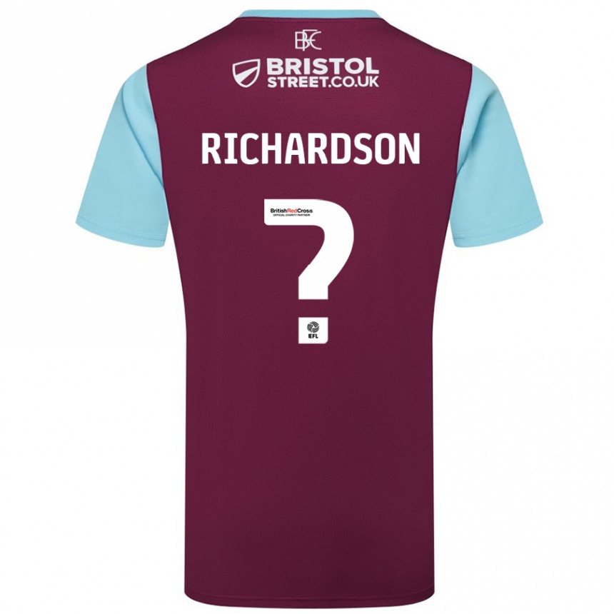 Enfant Football Maillot Lewis Richardson #0 Bordeaux Bleu Ciel Tenues Domicile 2024/25