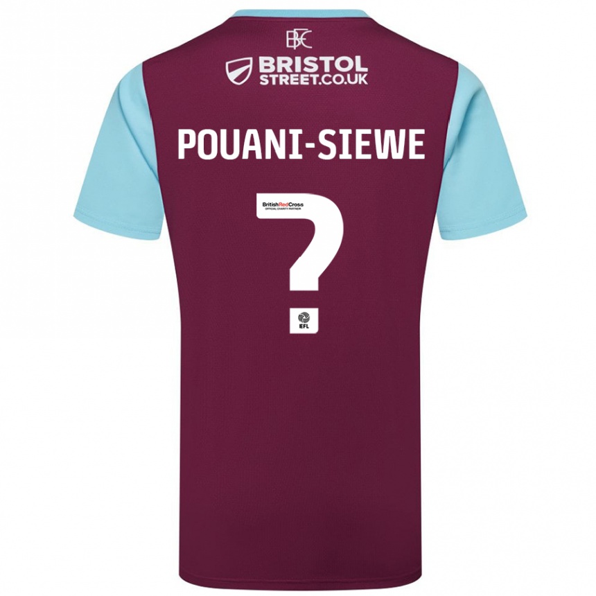 Enfant Football Maillot Brandon Pouani-Siewe #0 Bordeaux Bleu Ciel Tenues Domicile 2024/25