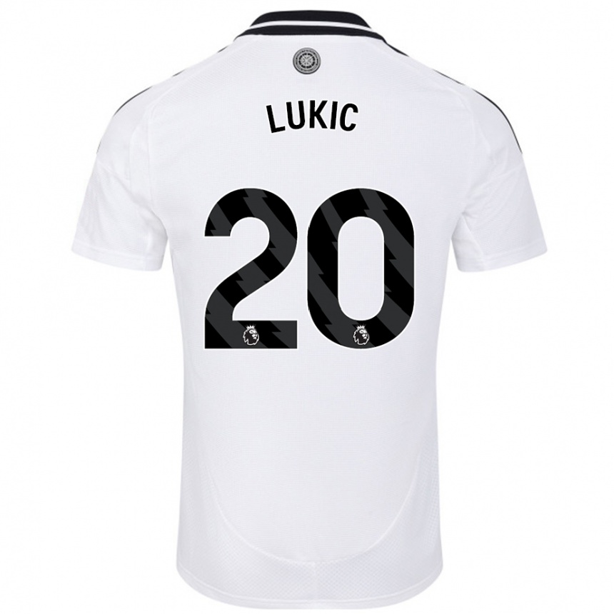 Enfant Football Maillot Saša Lukić #20 Blanc Tenues Domicile 2024/25