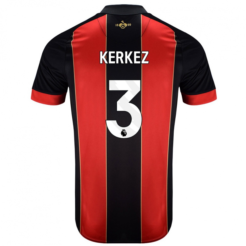 Enfant Football Maillot Milos Kerkez #3 Rouge Noir Tenues Domicile 2024/25