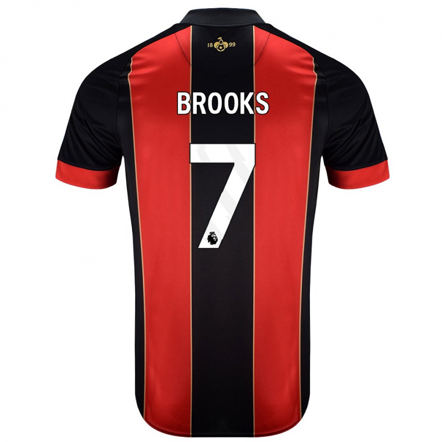 Enfant Football Maillot David Brooks #7 Rouge Noir Tenues Domicile 2024/25