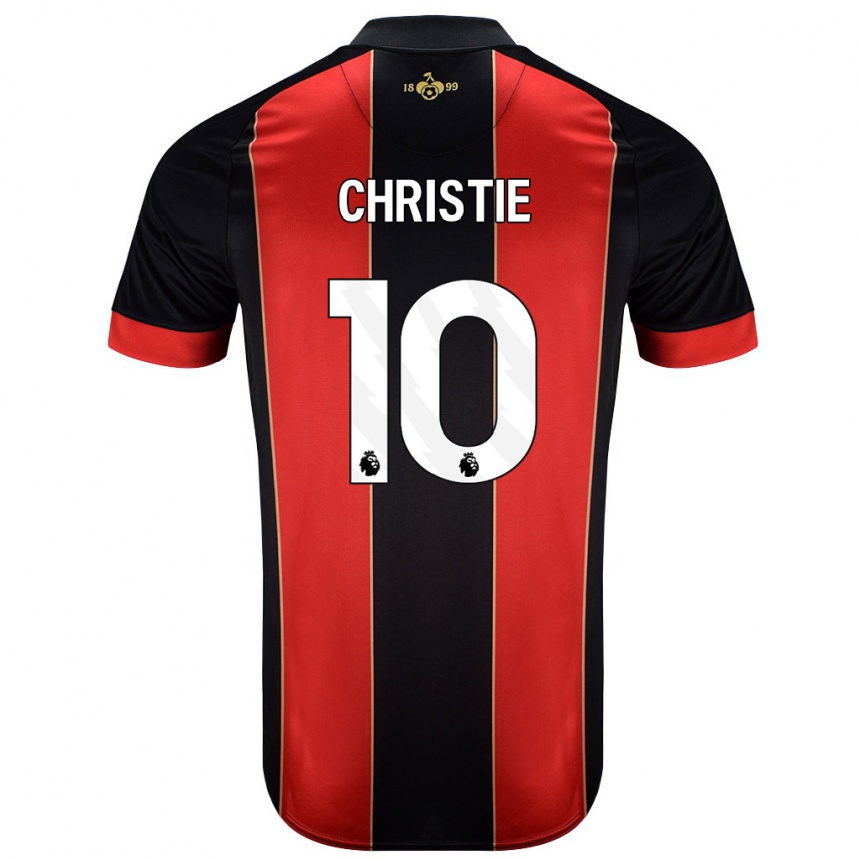 Enfant Football Maillot Ryan Christie #10 Rouge Noir Tenues Domicile 2024/25