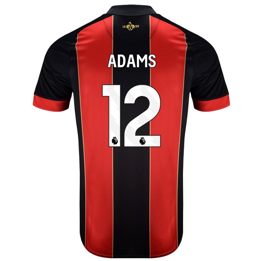 Enfant Football Maillot Tyler Adams #12 Rouge Noir Tenues Domicile 2024/25