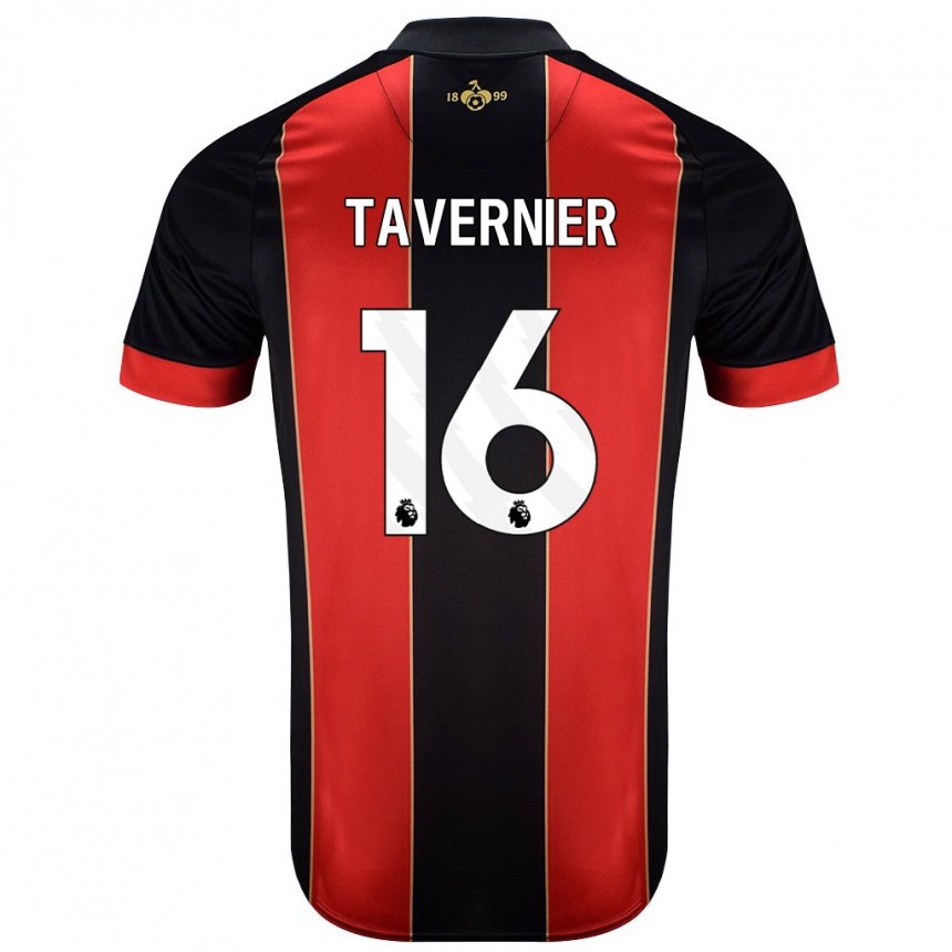 Enfant Football Maillot Marcus Tavernier #16 Rouge Noir Tenues Domicile 2024/25