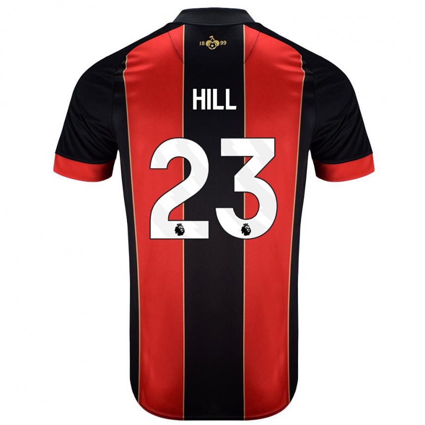 Enfant Football Maillot James Hill #23 Rouge Noir Tenues Domicile 2024/25