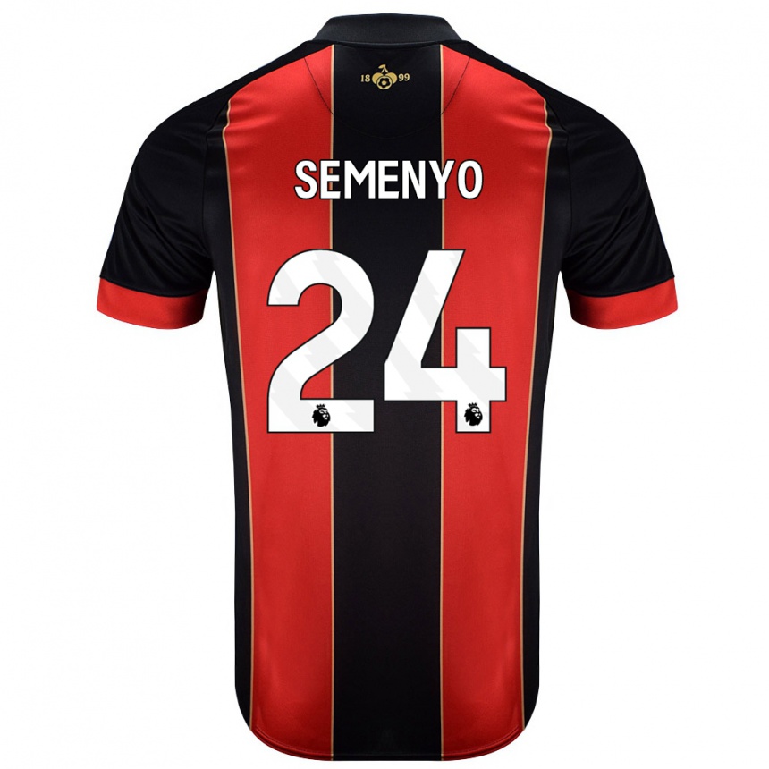 Enfant Football Maillot Antoine Semenyo #24 Rouge Noir Tenues Domicile 2024/25