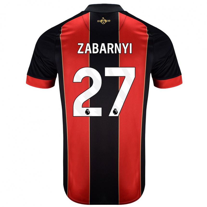 Enfant Football Maillot Ilya Zabarnyi #27 Rouge Noir Tenues Domicile 2024/25