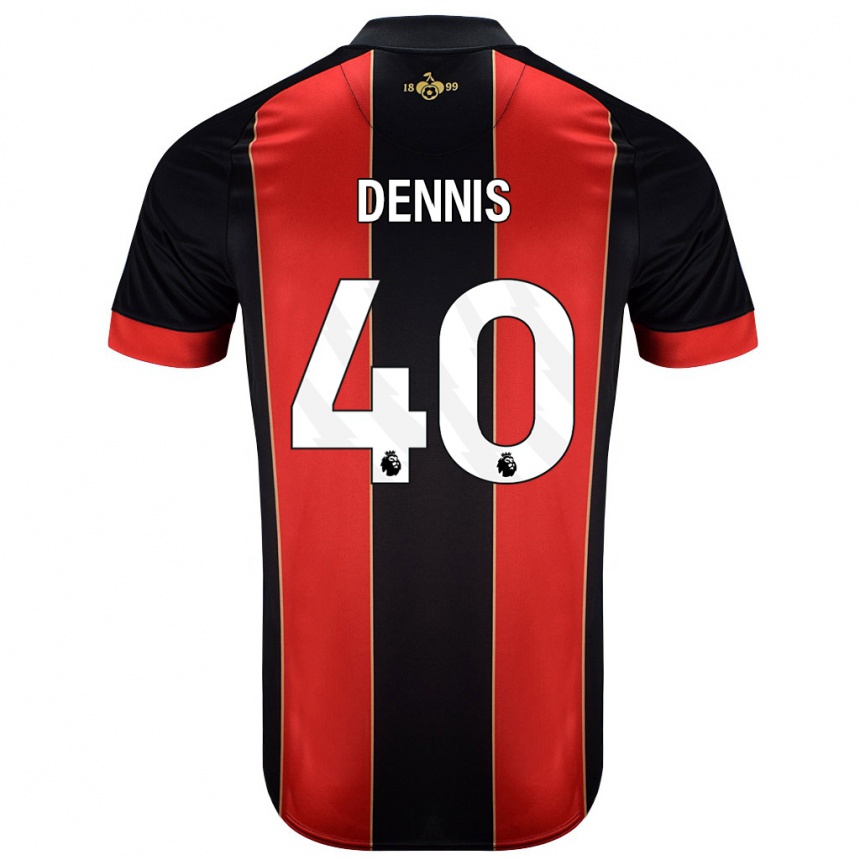 Enfant Football Maillot Will Dennis #40 Rouge Noir Tenues Domicile 2024/25