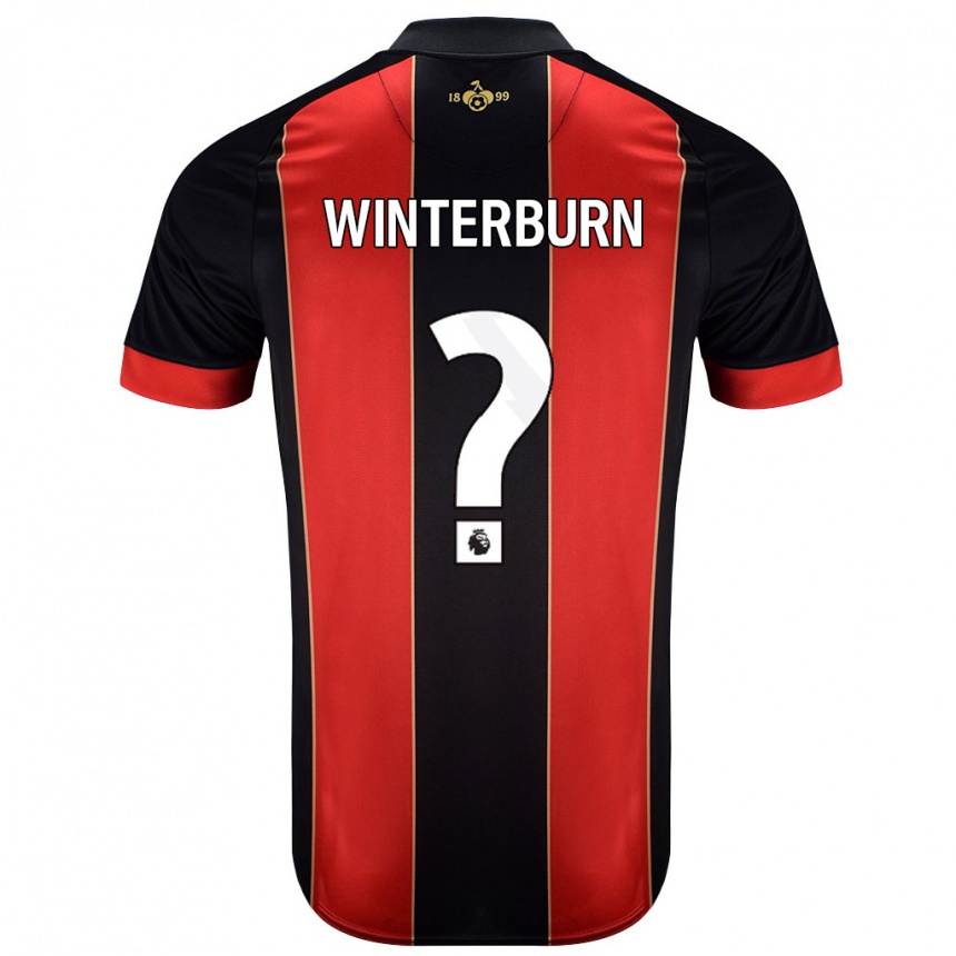 Enfant Football Maillot Ben Winterburn #0 Rouge Noir Tenues Domicile 2024/25