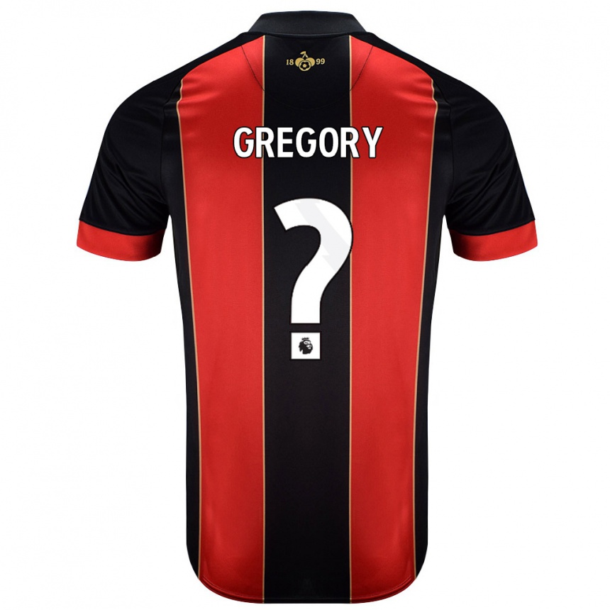 Enfant Football Maillot Karlos Gregory #0 Rouge Noir Tenues Domicile 2024/25