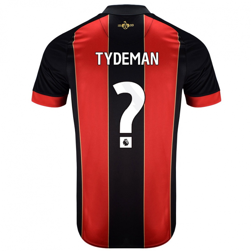 Enfant Football Maillot Kian Tydeman #0 Rouge Noir Tenues Domicile 2024/25