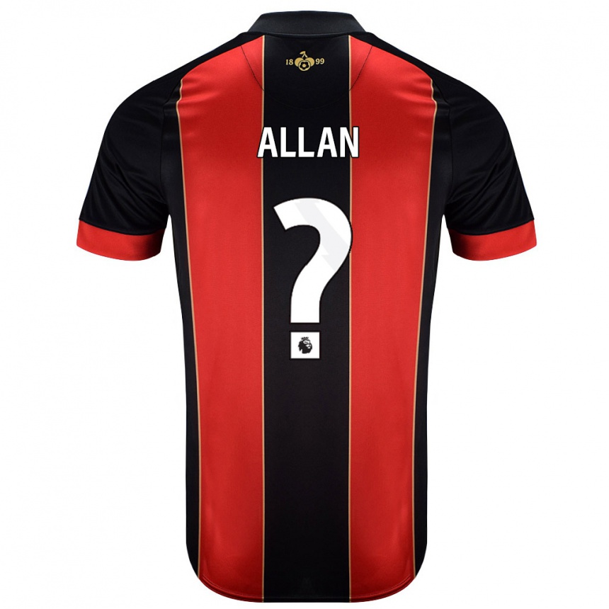 Enfant Football Maillot Mack Allan #0 Rouge Noir Tenues Domicile 2024/25