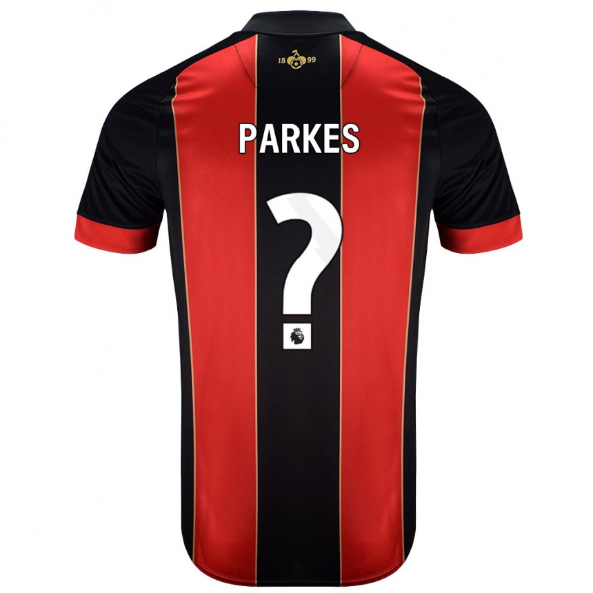 Enfant Football Maillot Sonny Parkes #0 Rouge Noir Tenues Domicile 2024/25