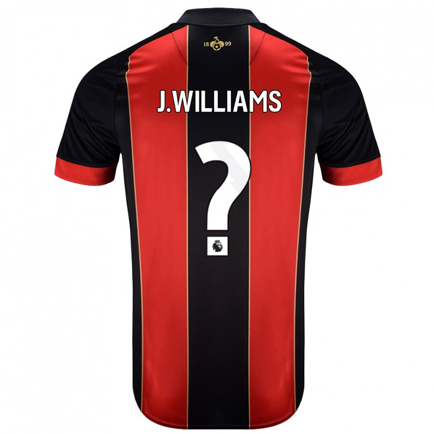 Enfant Football Maillot Jay Williams #0 Rouge Noir Tenues Domicile 2024/25