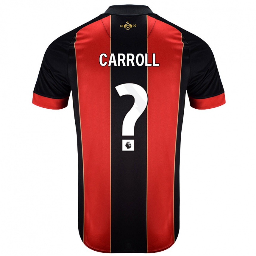 Enfant Football Maillot Ryan Carroll #0 Rouge Noir Tenues Domicile 2024/25